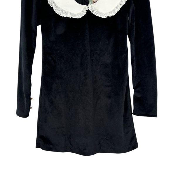 Sister Jane Aquarius Black Velvet Mini Dress size XS Peter Pan Collar NWT - Picture 5 of 11